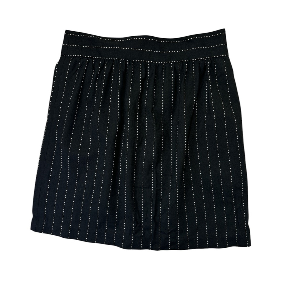Alice + Olivia Black Mini Skirt with White Stripes